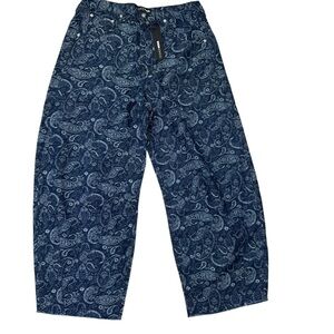 Boho Blues Barrel Leg Jeans - Paisley